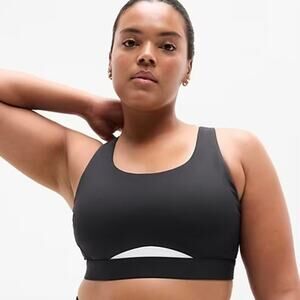 Athleta Interval Colorblock Bra D-DD L Black/White 816443